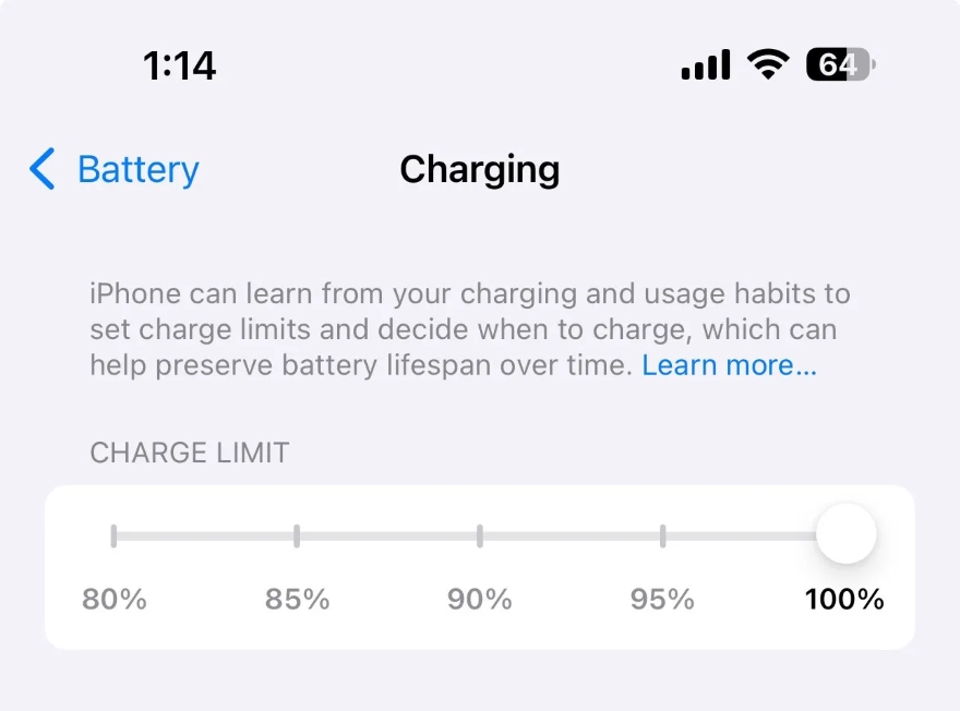 Giới hạn sạc pin linh hoạt hơn trên iPhone với iOS 18