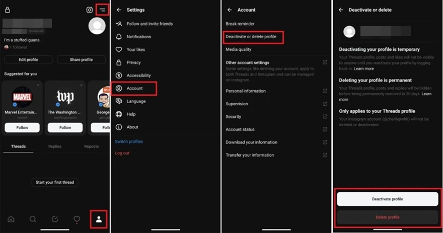 Hướng dẫn xóa Threads mà không ảnh hưởng đến Instagram