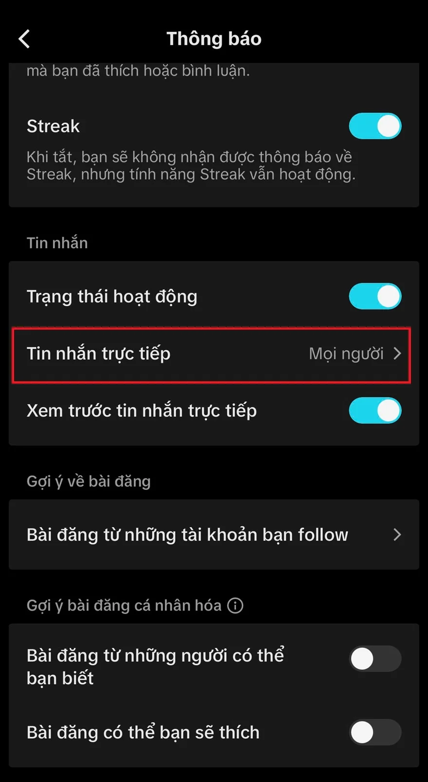 Hướng dẫn chặn tin nhắn người lạ trên TikTok